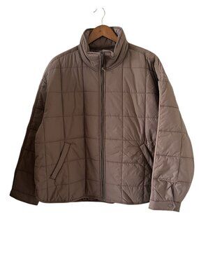 ROXY NEW Quilted Lightweight Puffer Jacket In Brown Size XXL